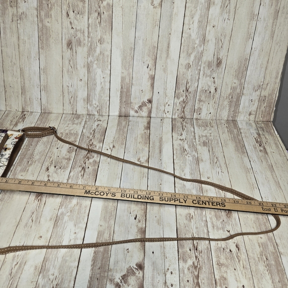 MultiSac Crossbody Purse Floral Butterfly Print Multiple Zip Pockets Cream EUC - Picture 11 of 13